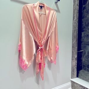 Victoria's Secret Satin Robe in Peach and Pink